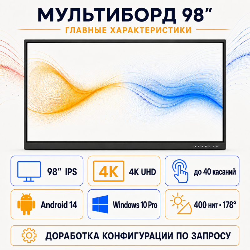 Интерактивная панель (мультиборд) 98 дюйм