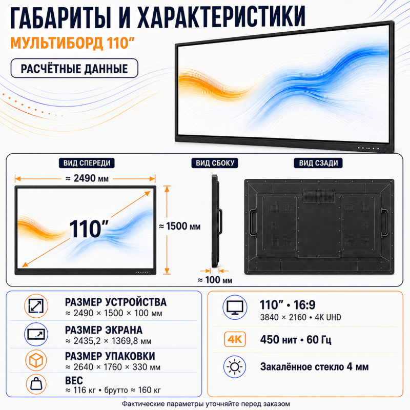 Интерактивная панель (мультиборд) 110 дюйм