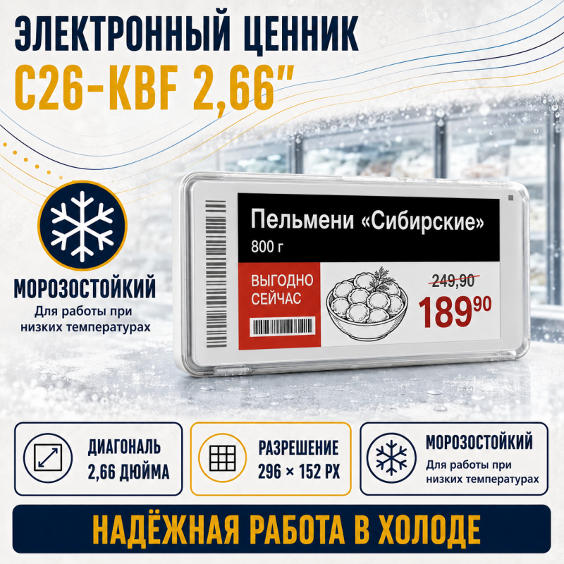 Электронный ценник C26-KBF 2.66"