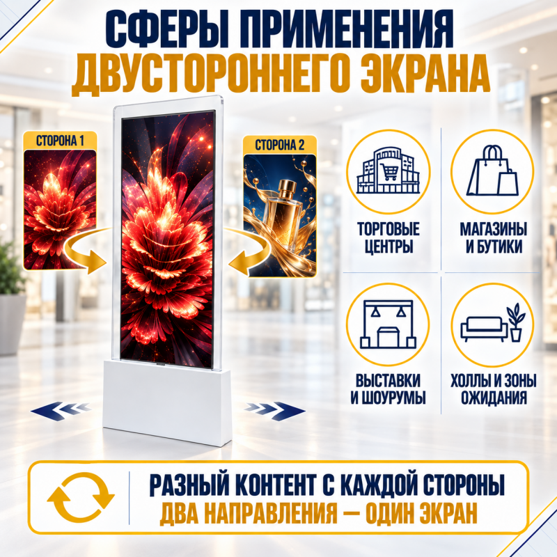Двусторонний напольный экран